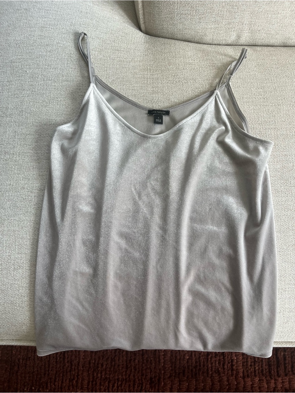 Ann Taylor Silver Velvet Camisole